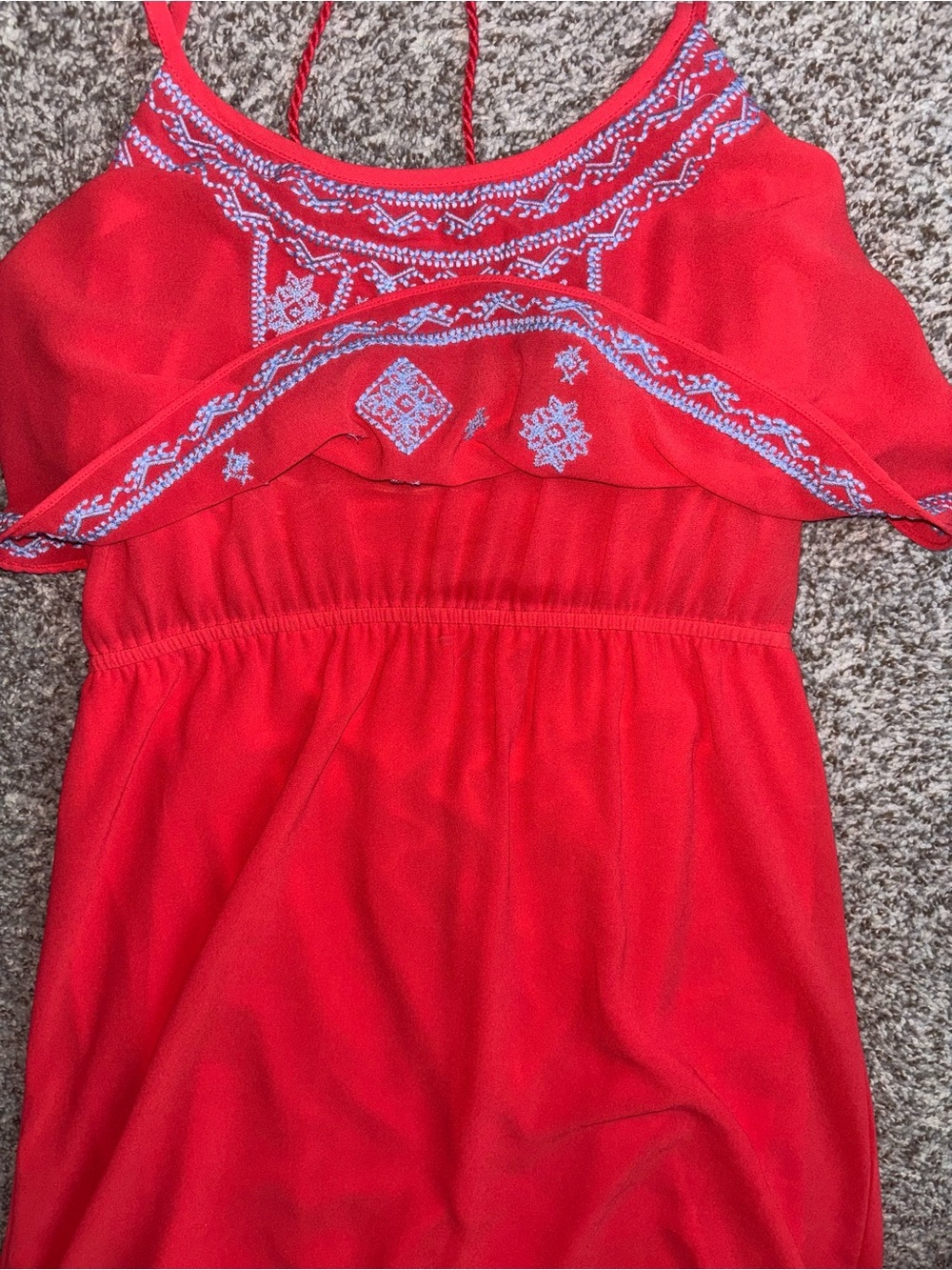 Alter’d State Coral Embroidered Hi Low Halter Dress Boho Y2K Size Small - Picture 4 of 6